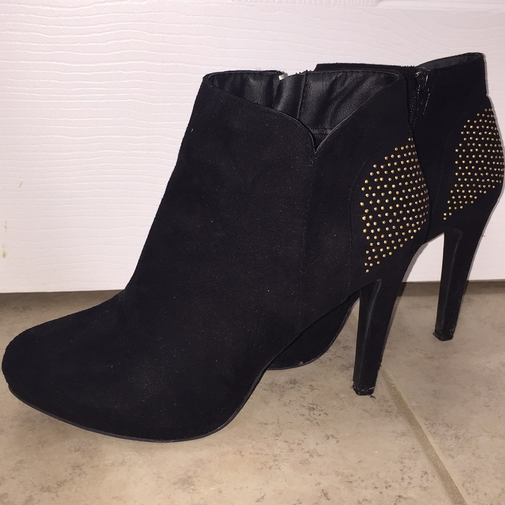Black Booties with Gold